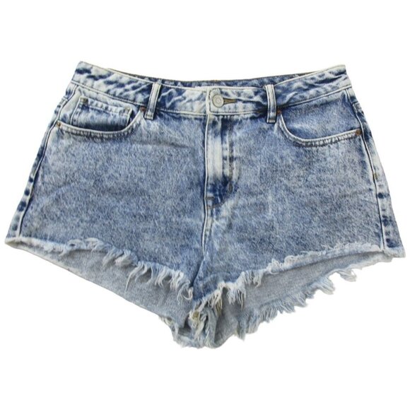 PacSun Cutoff Jean Shorts Womens Size 28 Blue Denim Pockets Flat Front High Rise - Picture 1 of 10